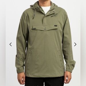 RVCA | on point anorak jacket for men, army green, excellent preowned condition